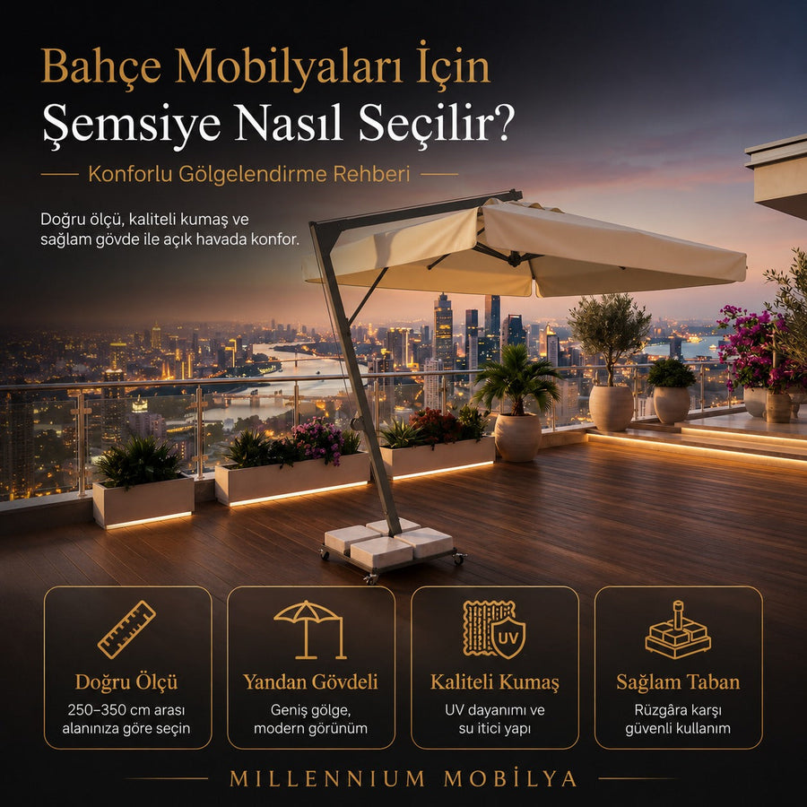 Bahçe Mobilyaları İçin Şemsiye Nasıl Seçilir? Konforlu Gölgelendirme Rehberi