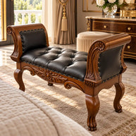 Löwenfuß-Walnuss-Hocker-Marquise