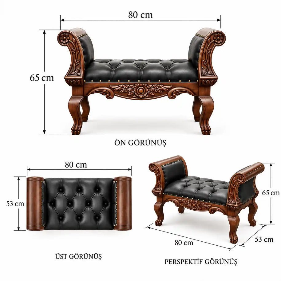 Löwenfuß-Walnuss-Hocker-Marquise