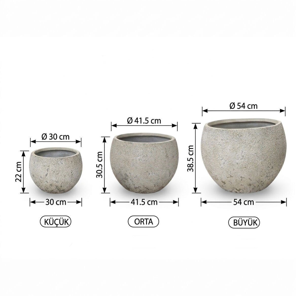 Bahçe Beton Saksı-1003Abc