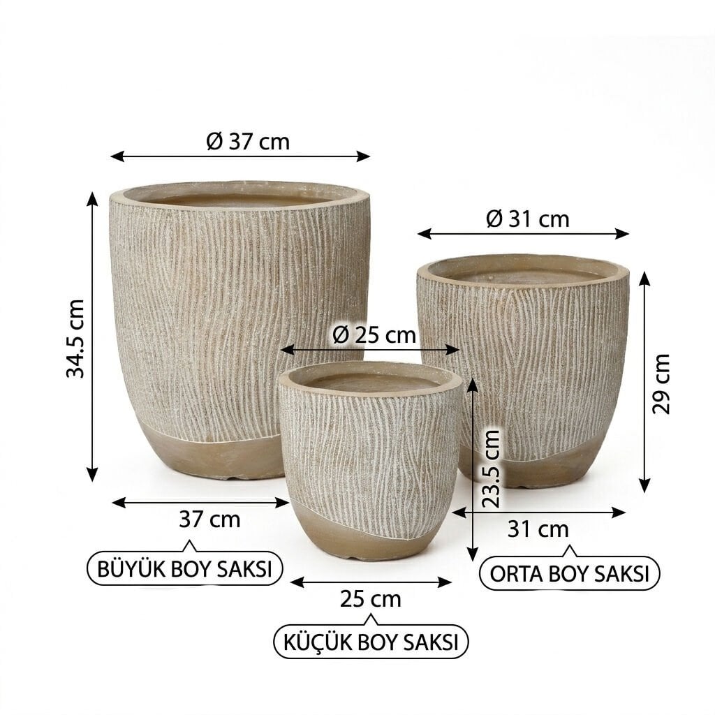 Bahçe Beton Saksı-1504Abc