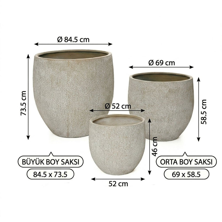 Bahçe Beton Saksı-1617Abc