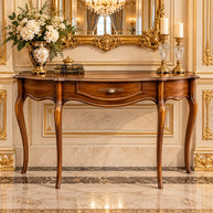 Louis XV Thin Leg Walnut Console Table