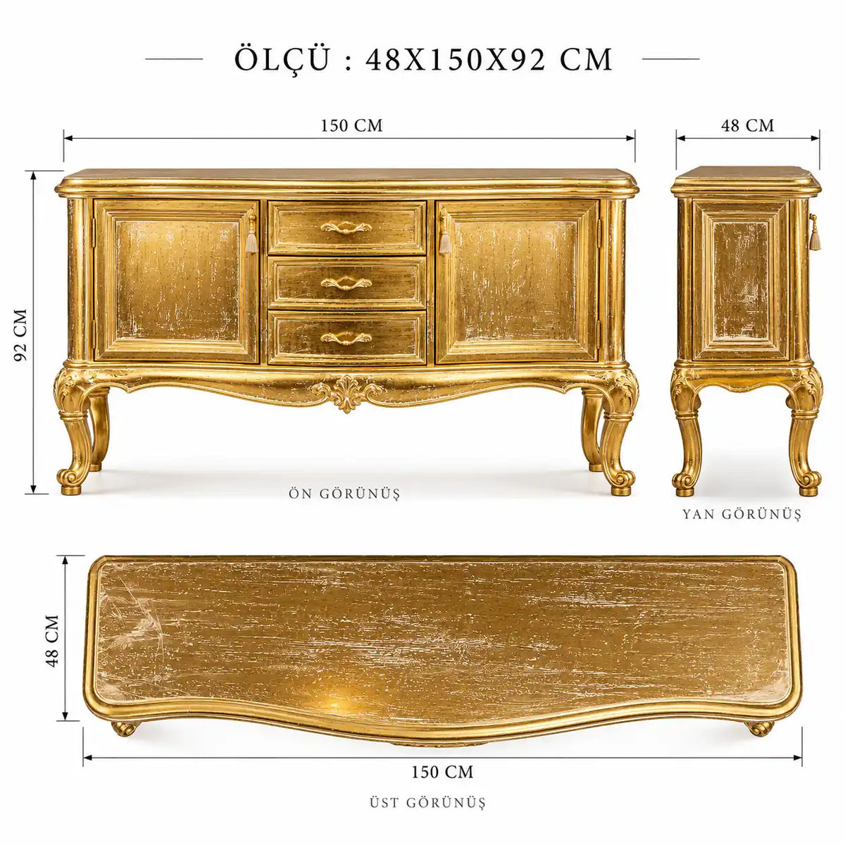 Konsole mit Blattgold und Manschettendeckel