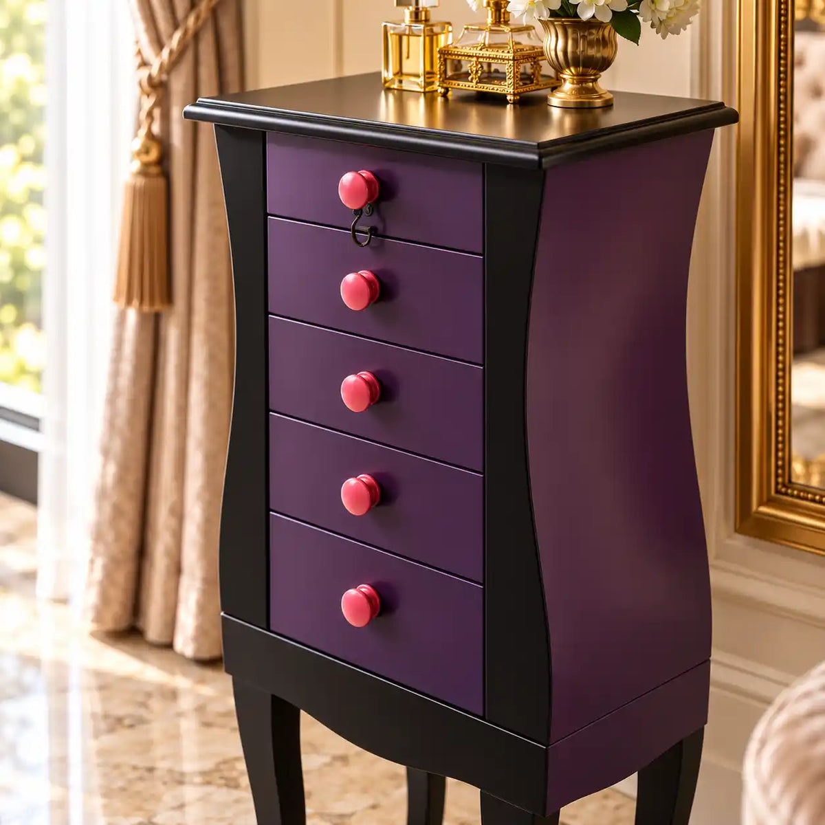 Rosa Schmuckschrank