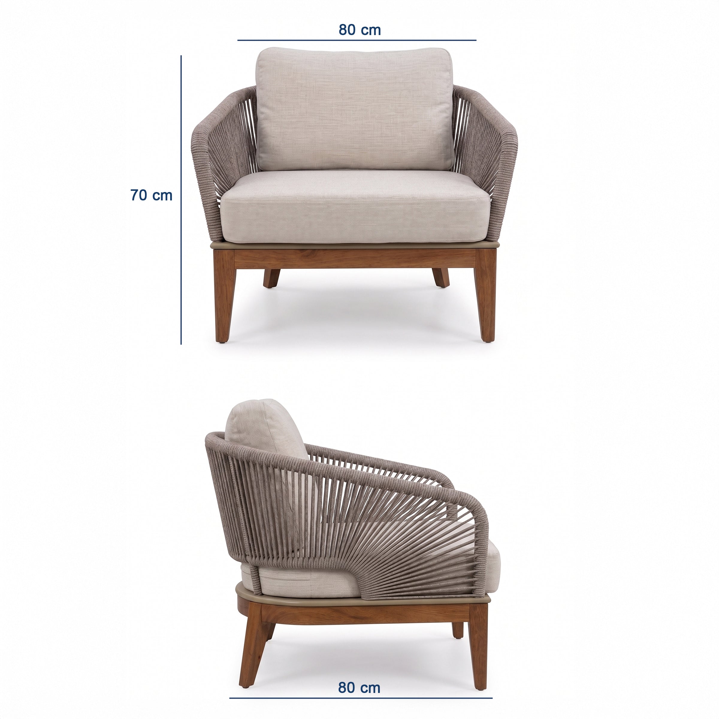 Albina Teak Garden Armchair Set