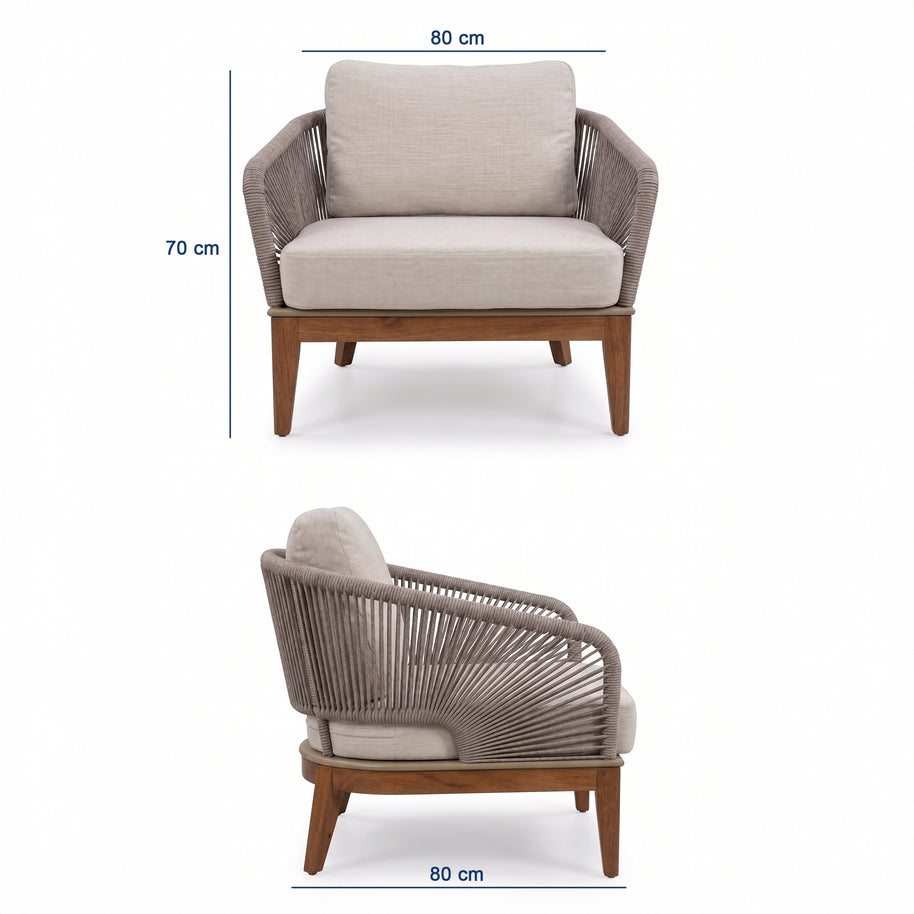 Albina Teak Garden Armchair Set
