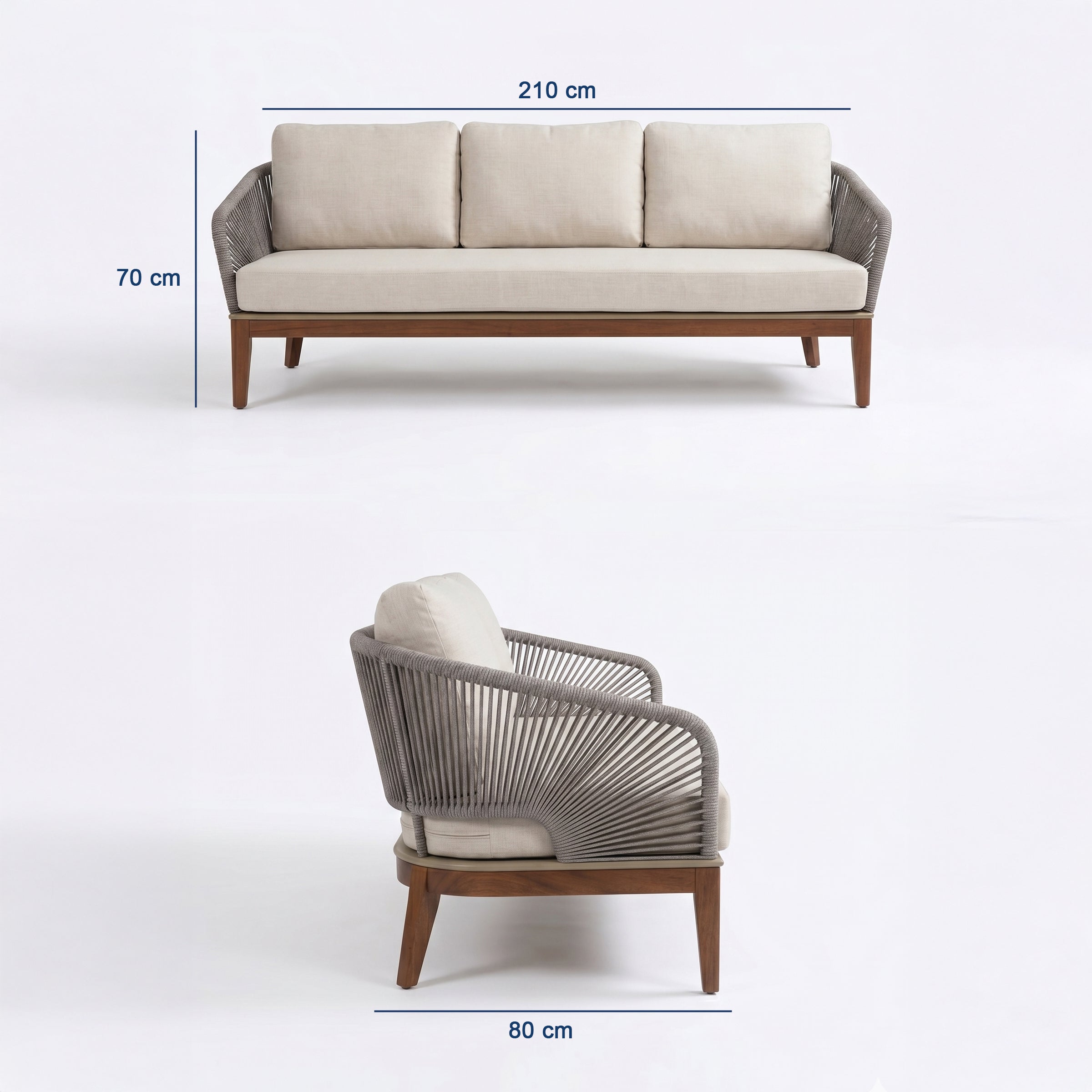Albina Teak Garden Armchair Set