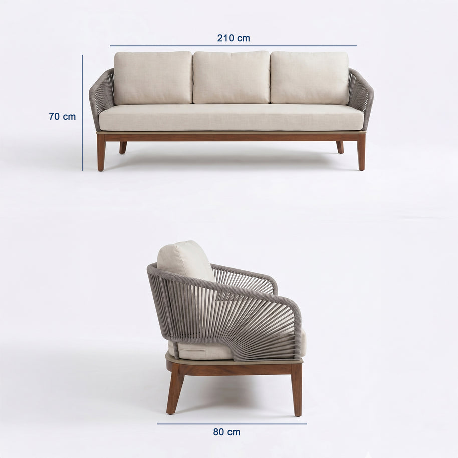 Albina Teak Garden Armchair Set