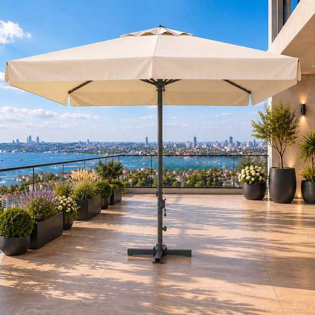 Avocado Square Anthracite Garden Umbrella-3M