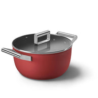 Smeg Cookware 50's Style Kırmızı Cam Kapaklı Tencere 24 cm