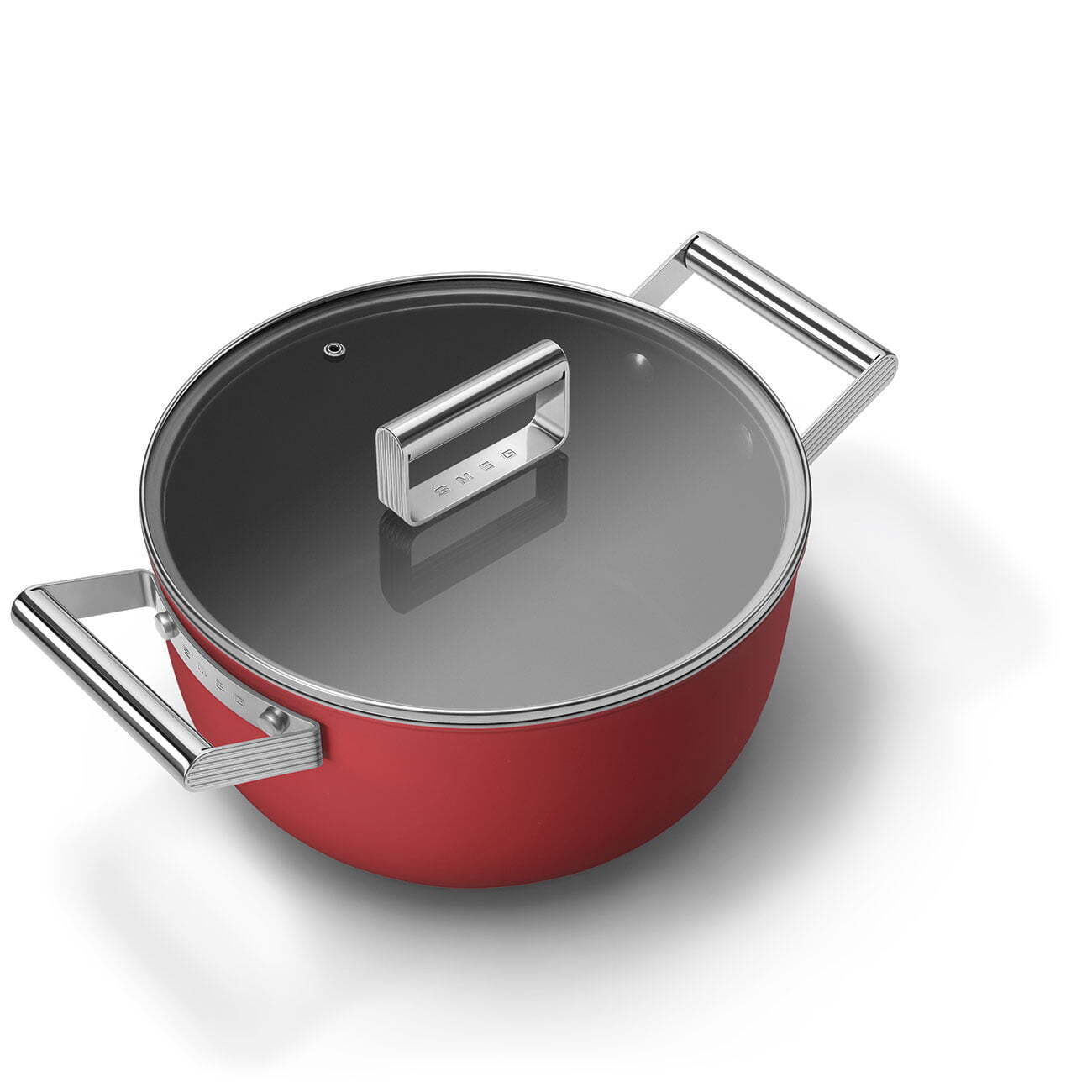Smeg Cookware 50's Style Kırmızı Cam Kapaklı Tencere 24 cm