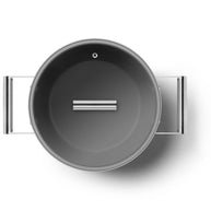 Smeg Cookware 50's Style Kırmızı Cam Kapaklı Tencere 24 cm
