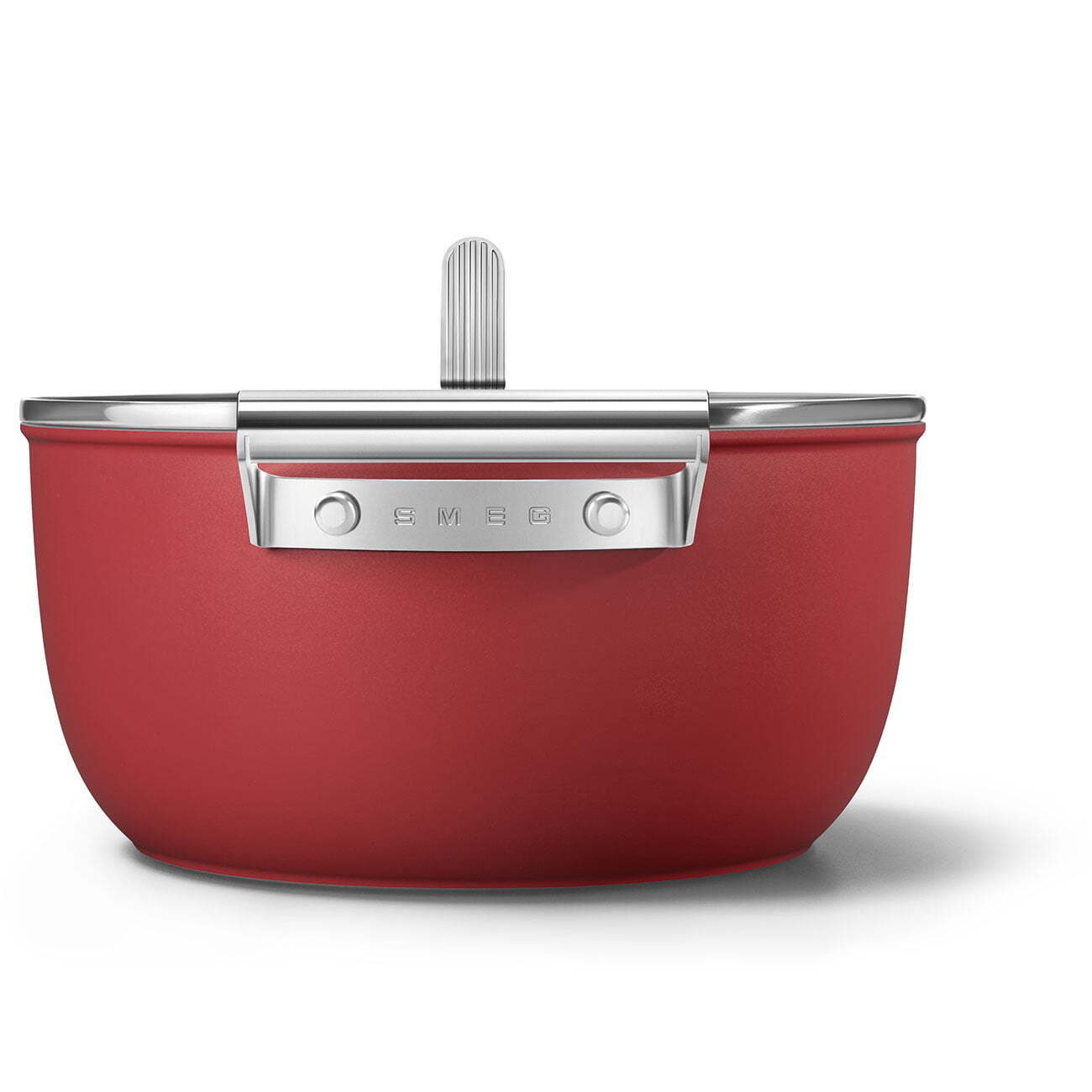 Smeg Cookware 50's Style Kırmızı Cam Kapaklı Tencere 24 cm