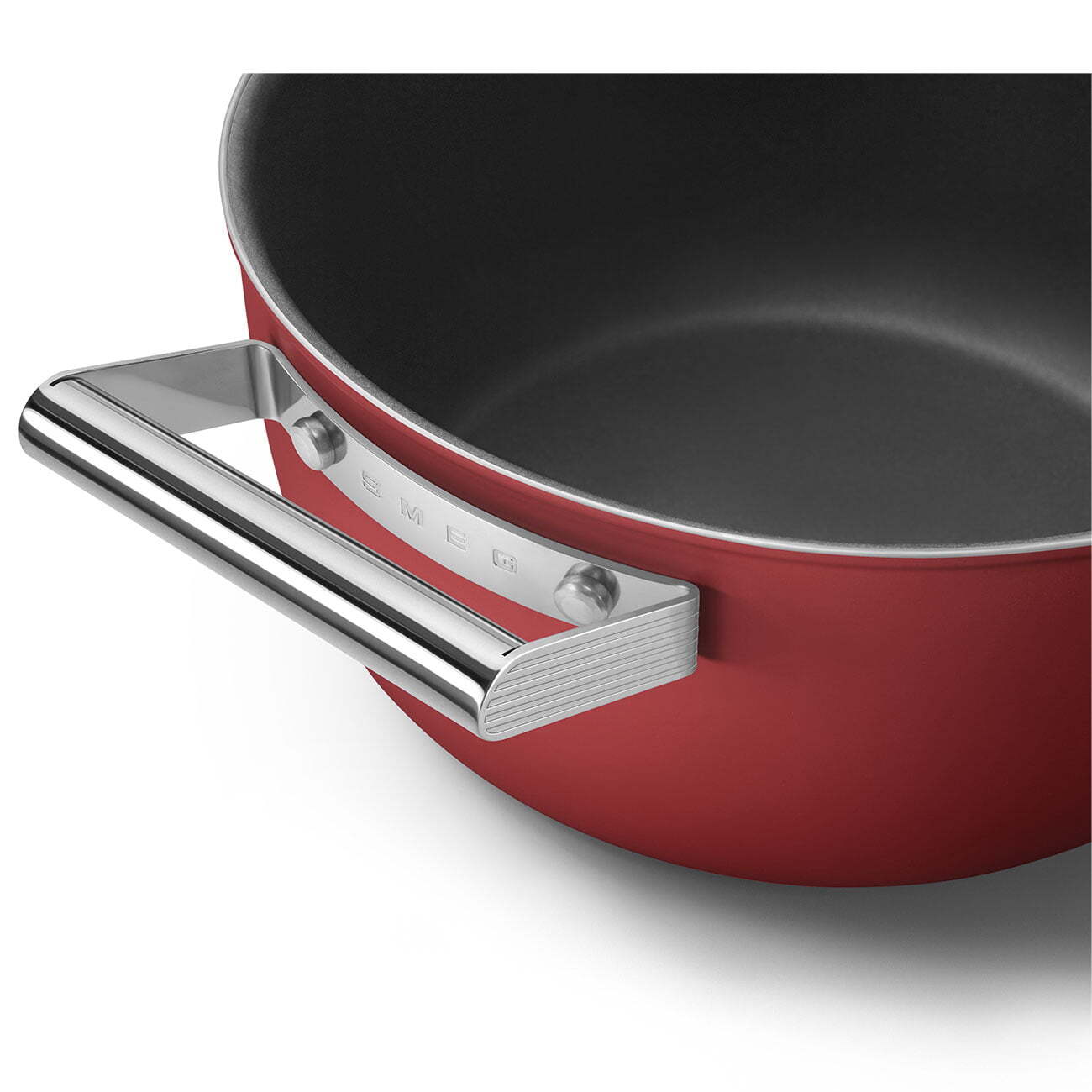 Smeg Cookware 50's Style Kırmızı Cam Kapaklı Tencere 24 cm