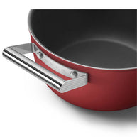 Smeg Cookware 50's Style Kırmızı Cam Kapaklı Tencere 24 cm