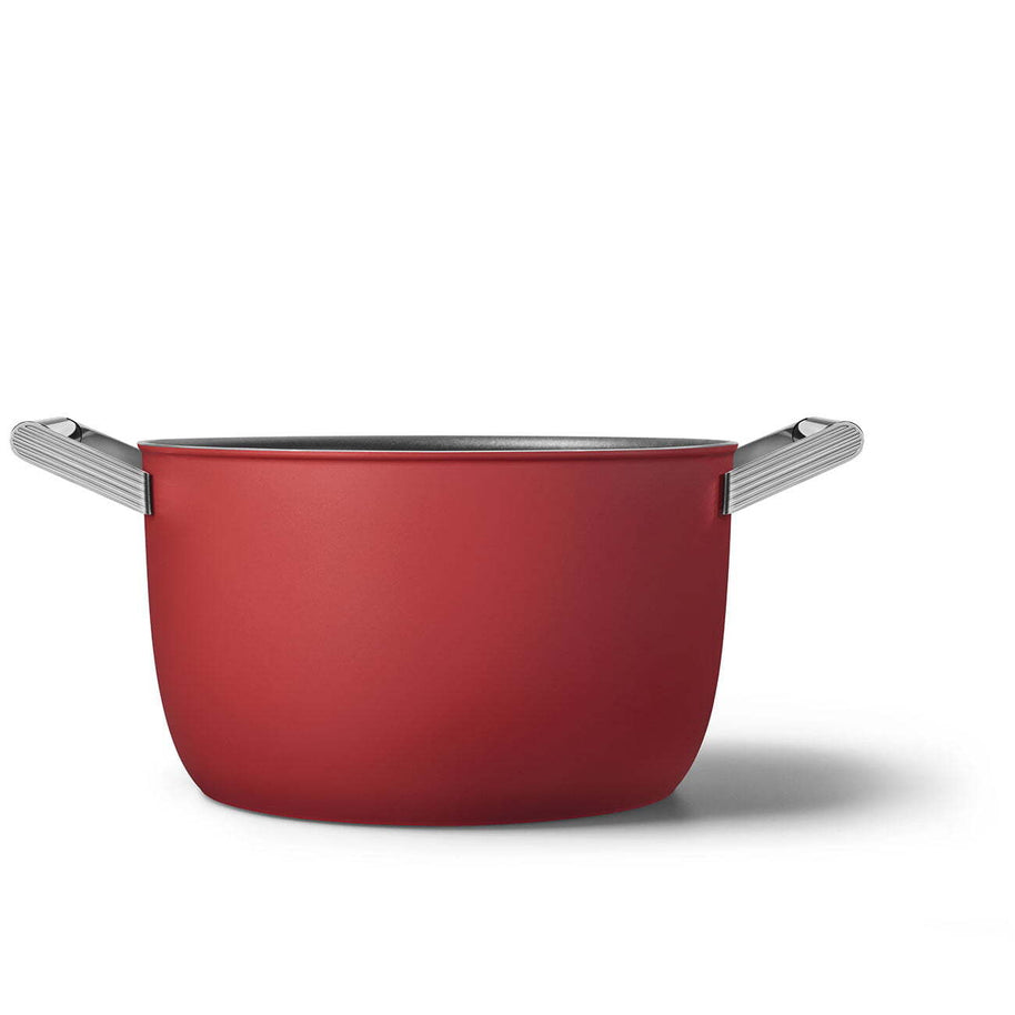 Smeg Cookware 50's Style Kırmızı Cam Kapaklı Tencere 26 cm