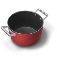 Smeg Cookware 50's Style Kırmızı Cam Kapaklı Tencere 26 cm