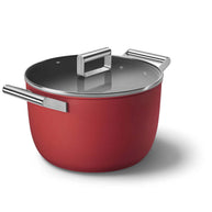Smeg Cookware 50's Style Kırmızı Cam Kapaklı Tencere 26 cm