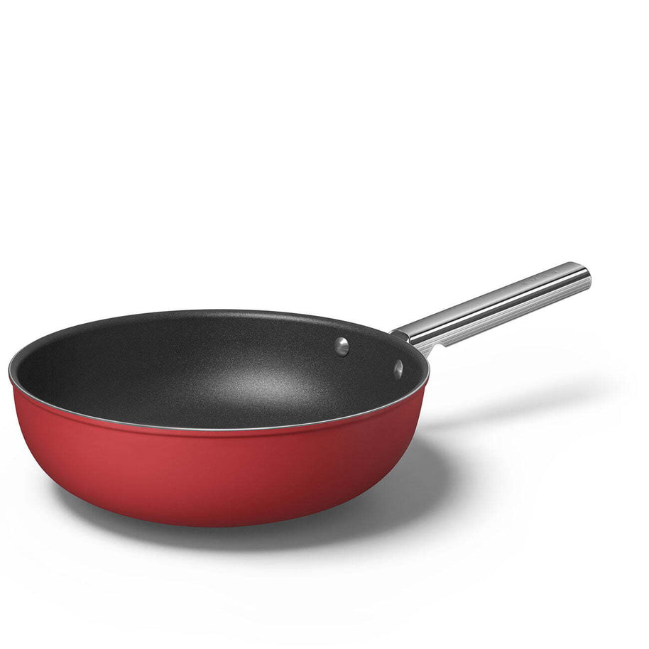 Smeg Cookware 50's Style Kırmızı Wok Tava 30 cm