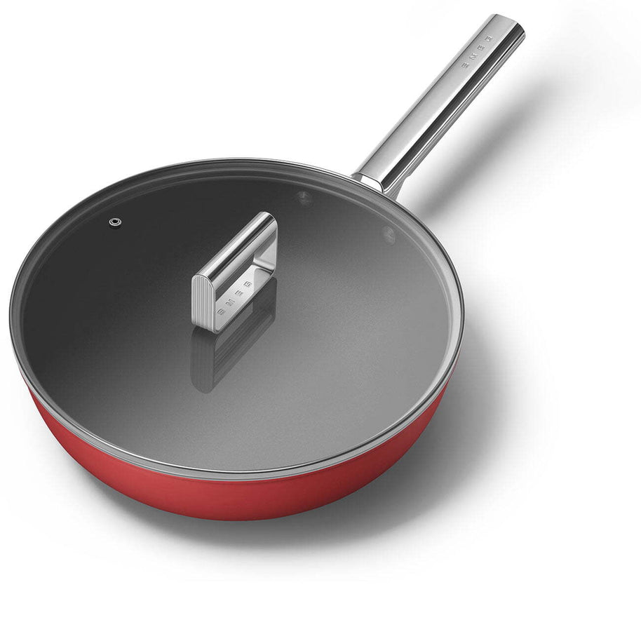 Smeg Cookware 50's Style Kırmızı Wok Tava 30 cm