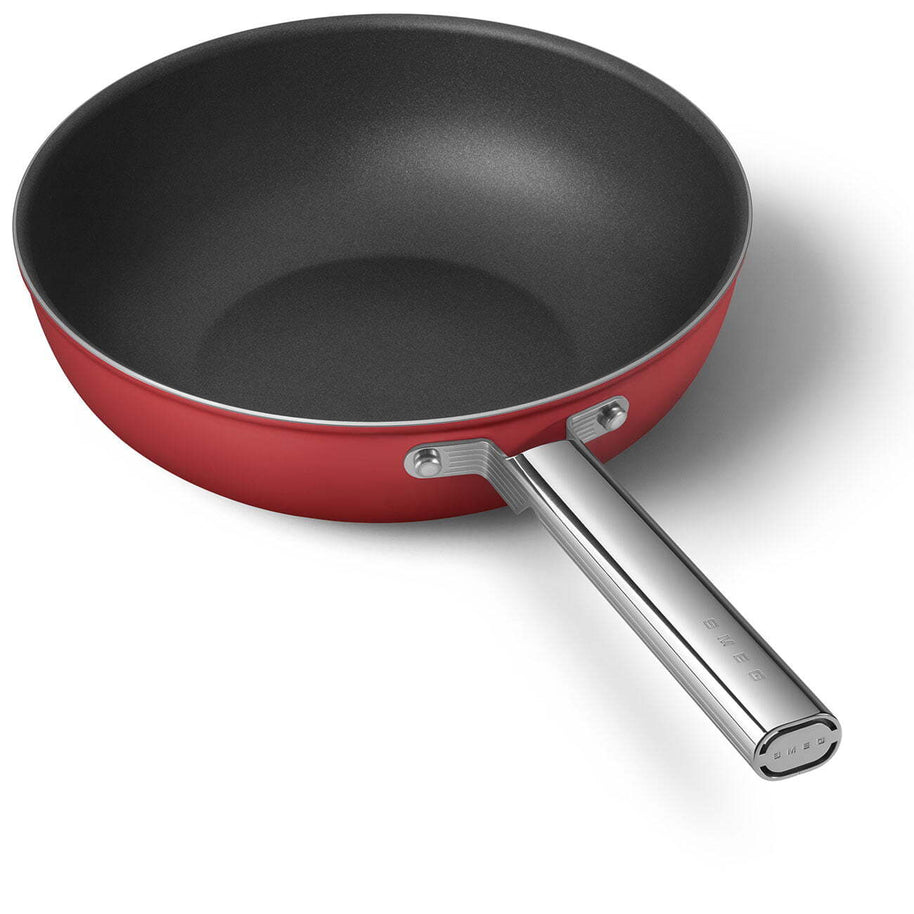 Smeg Cookware 50's Style Kırmızı Wok Tava 30 cm