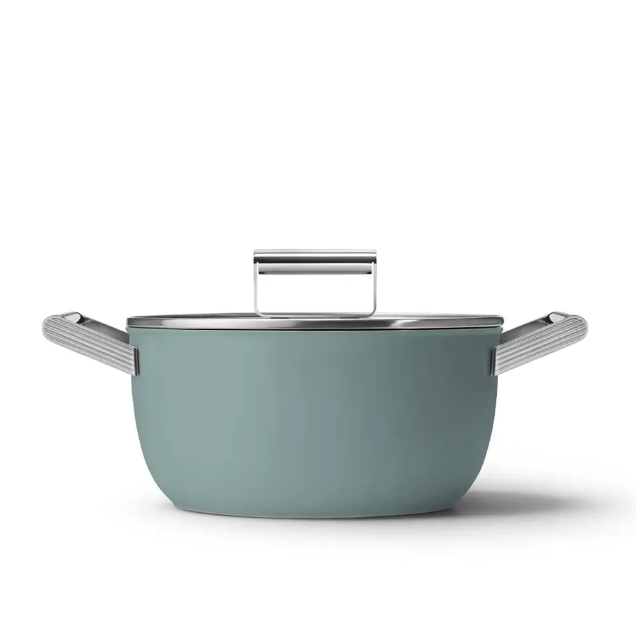 Smeg 50's Style Zümrüt Yeşili Mat Derin Tencere 24 cm