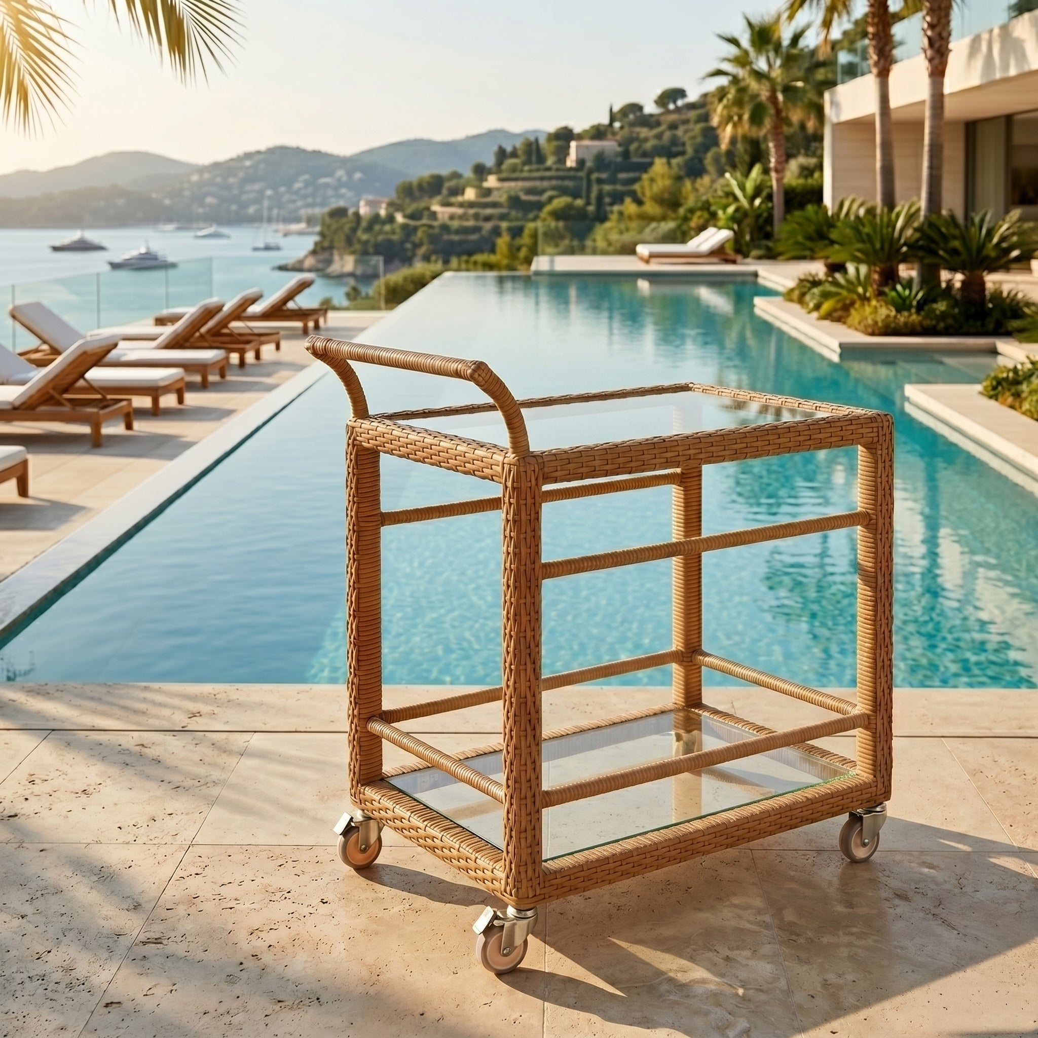 PVC Beige Service Cart