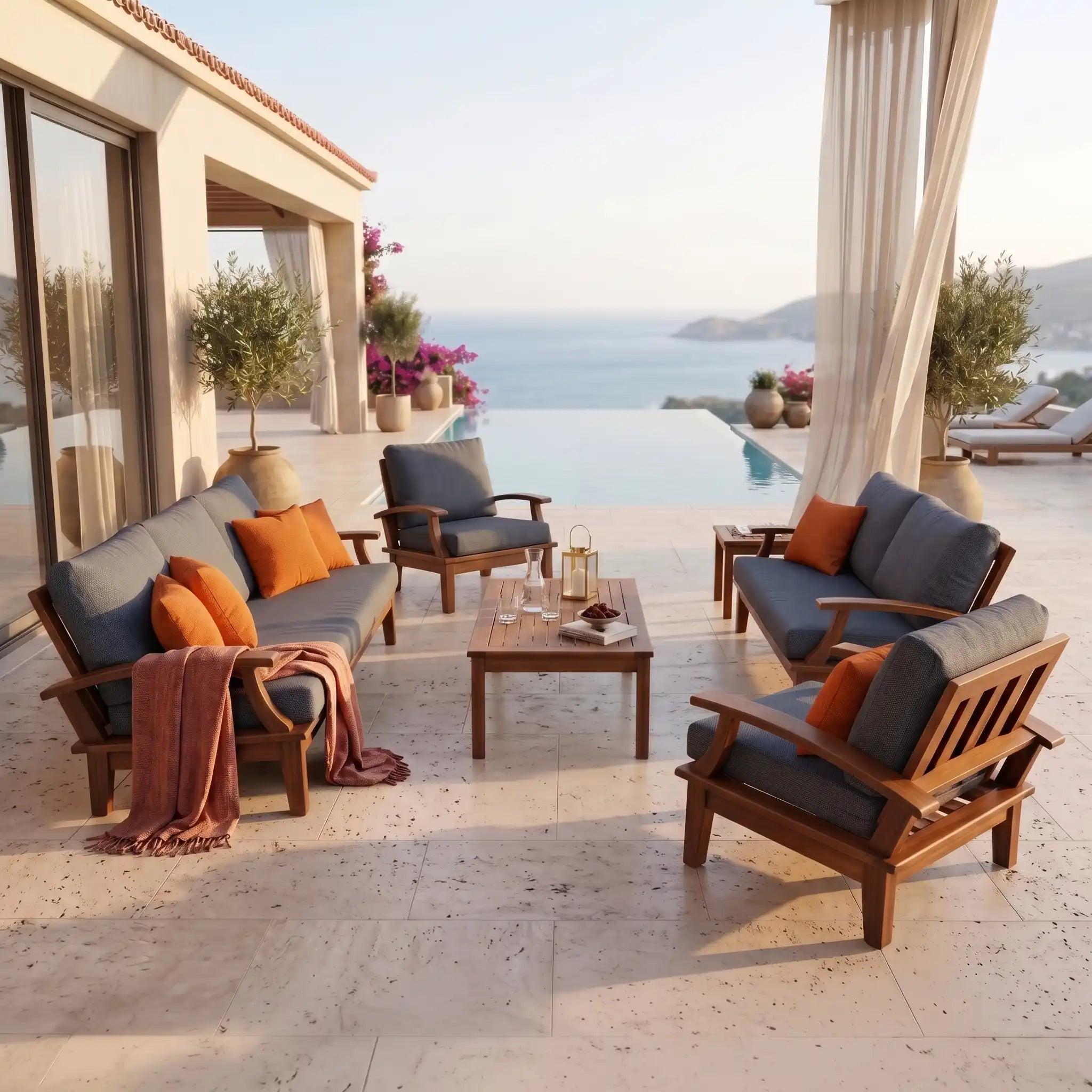 Queens Teak Garden Armchair Set