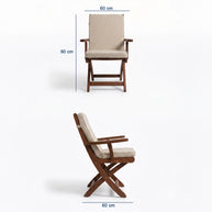 Extendable Teak Garden Table Set 160 cm