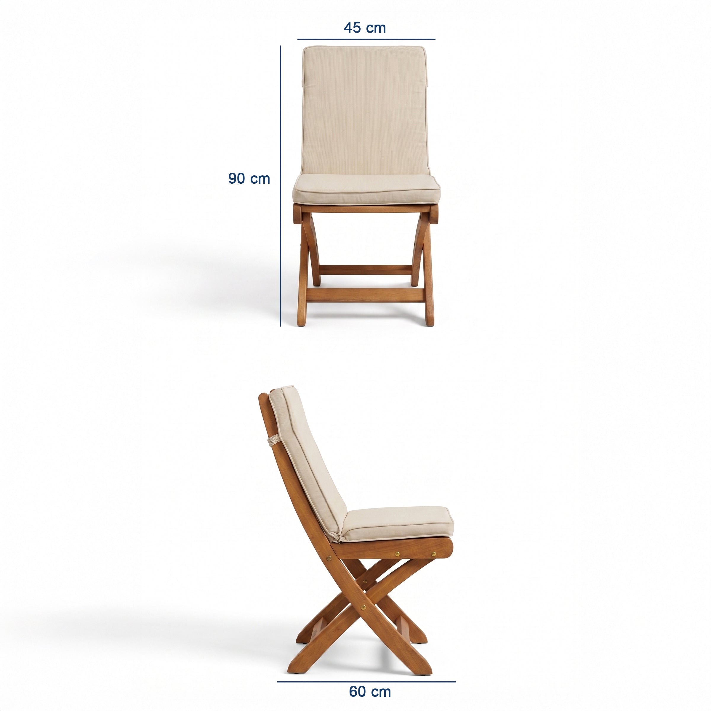 Extendable Teak Garden Table Set 160 cm
