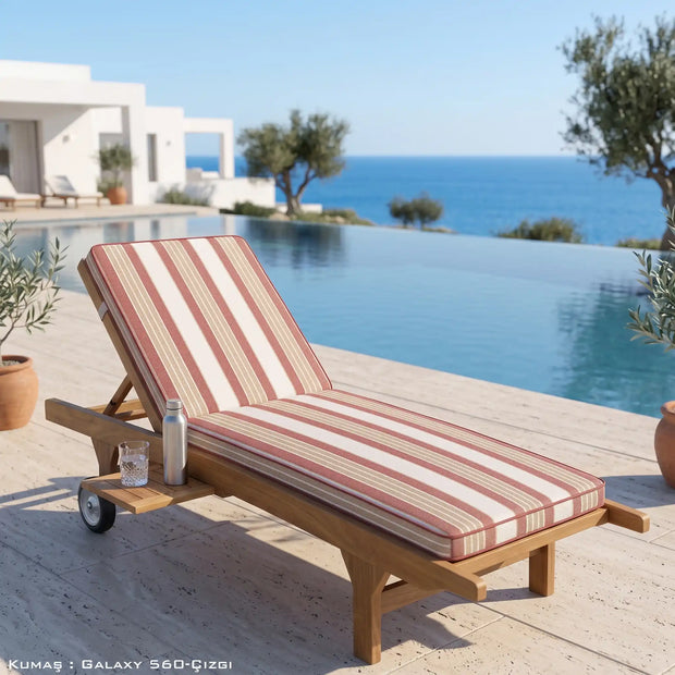 Iroko Sun Lounger with Side Table