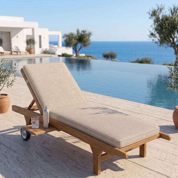 Iroko Sun Lounger with Side Table