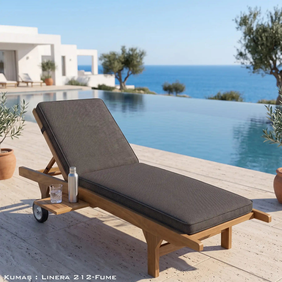 Iroko Sun Lounger with Side Table