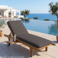 Iroko Sun Lounger with Side Table