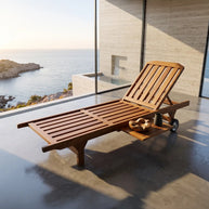 Iroko Sun Lounger with Side Table
