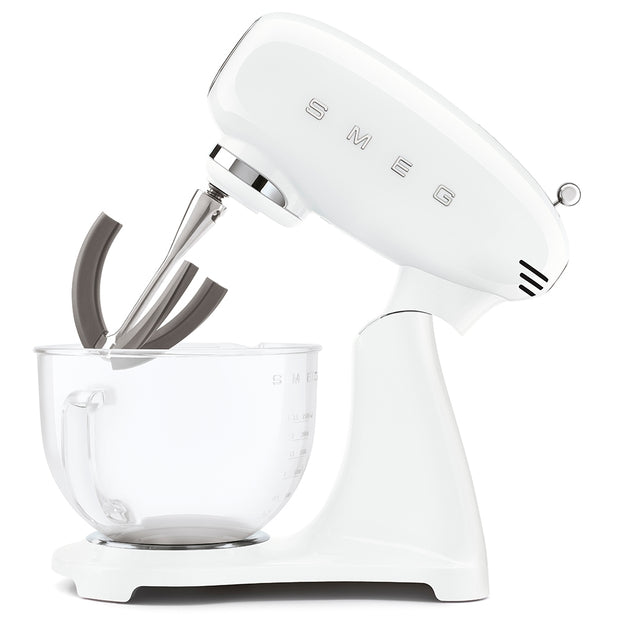 Smeg Full White Dough Mixer with Glass Bowl