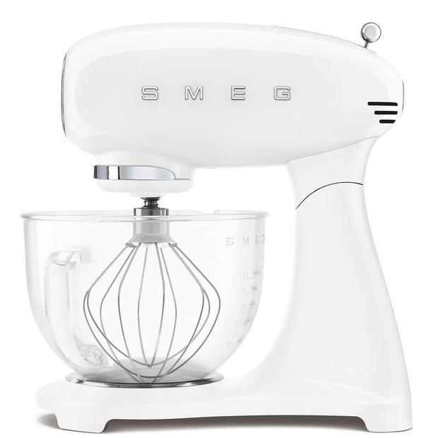 Smeg Full White Dough Mixer with Glass Bowl