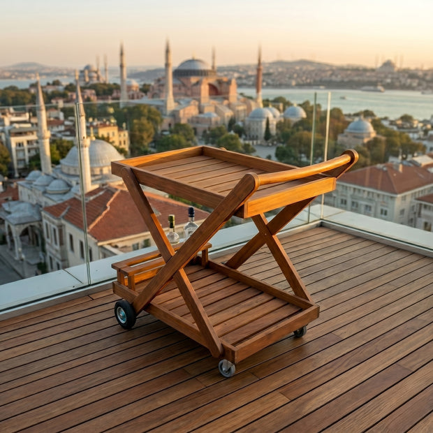 Teak Serving Cart