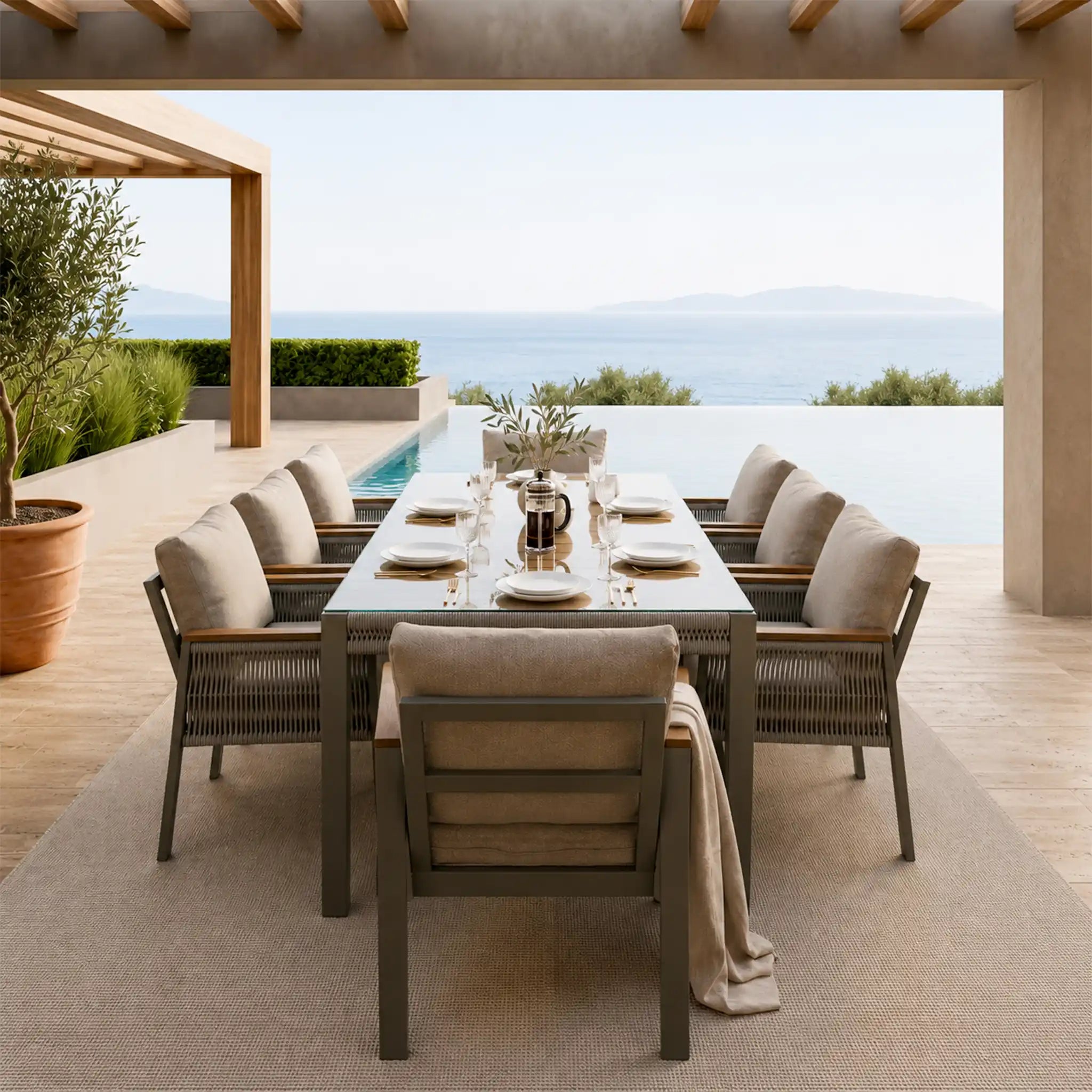 Tokyo Garden Table and Chair Set - 250 cm