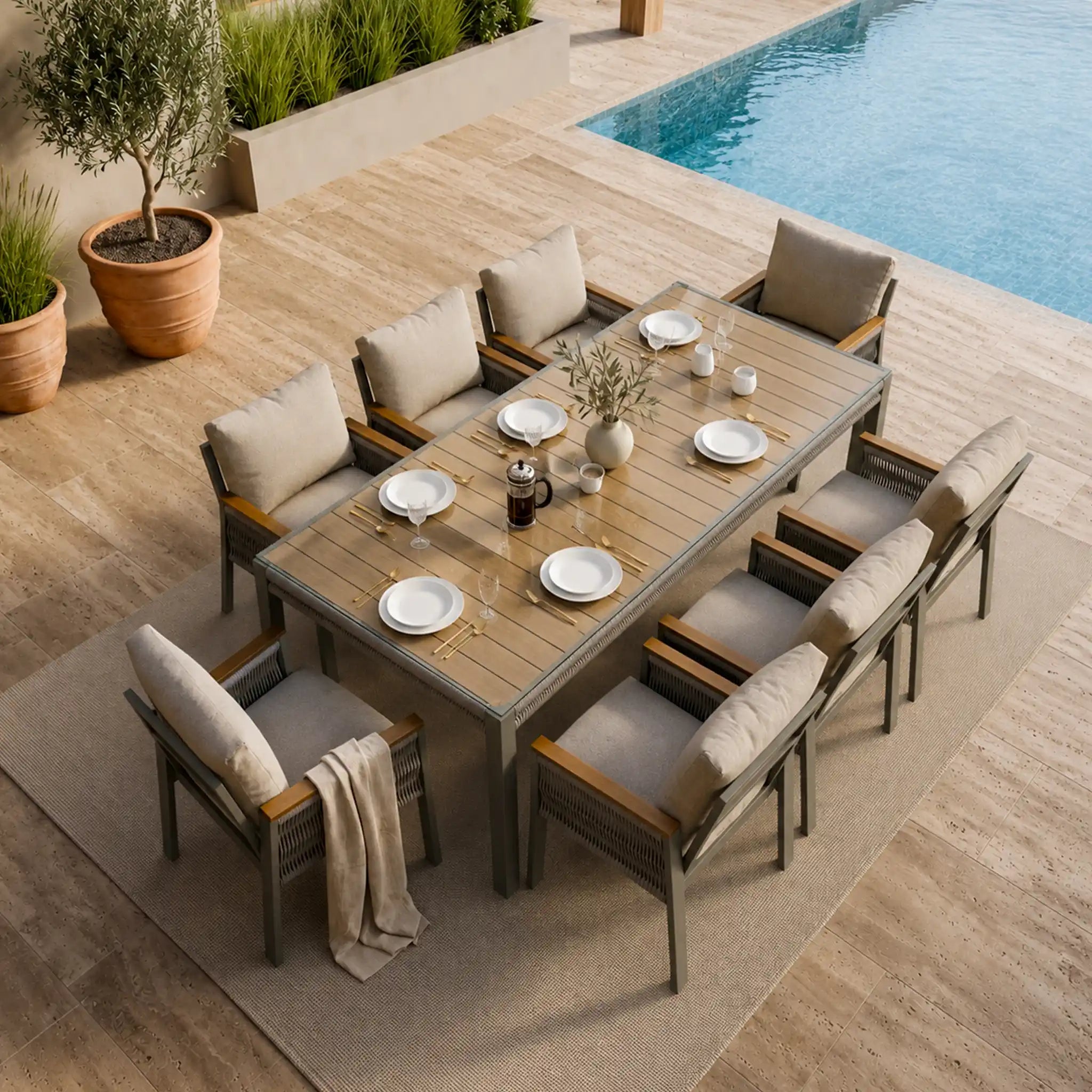 Tokyo Garden Table and Chair Set - 250 cm
