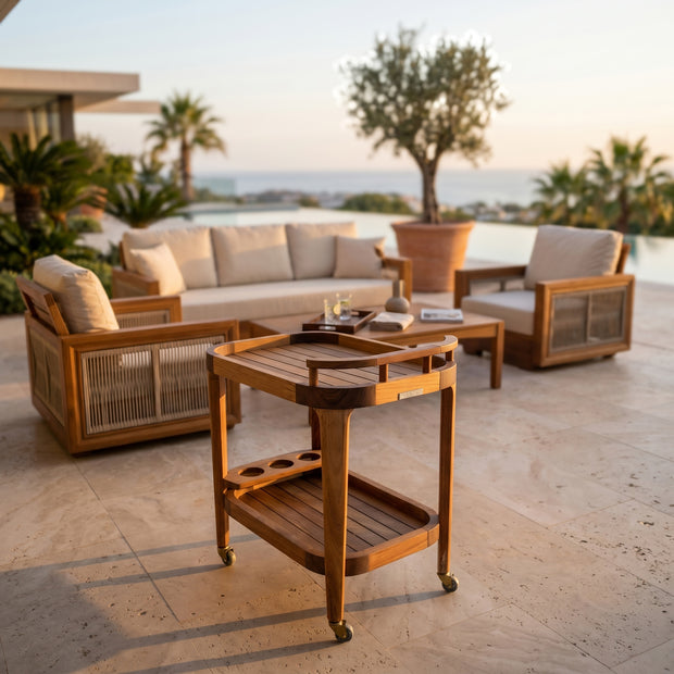 Olive Teak Servis Arabası