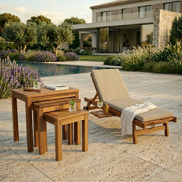 Teak Nest of 3 Tables