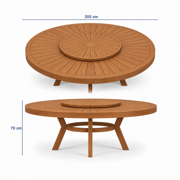 Çarkıfelek Teak Garden Table 200 cm