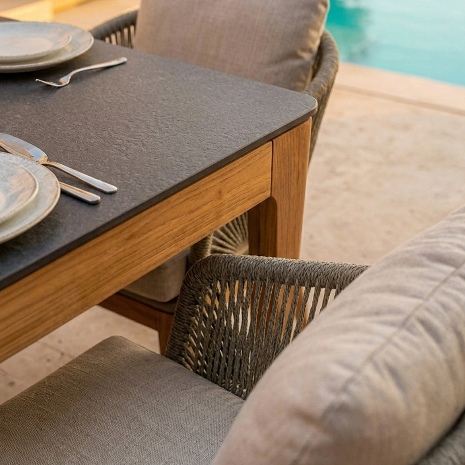 Albina Teak Garden Table Set - 220 Cm