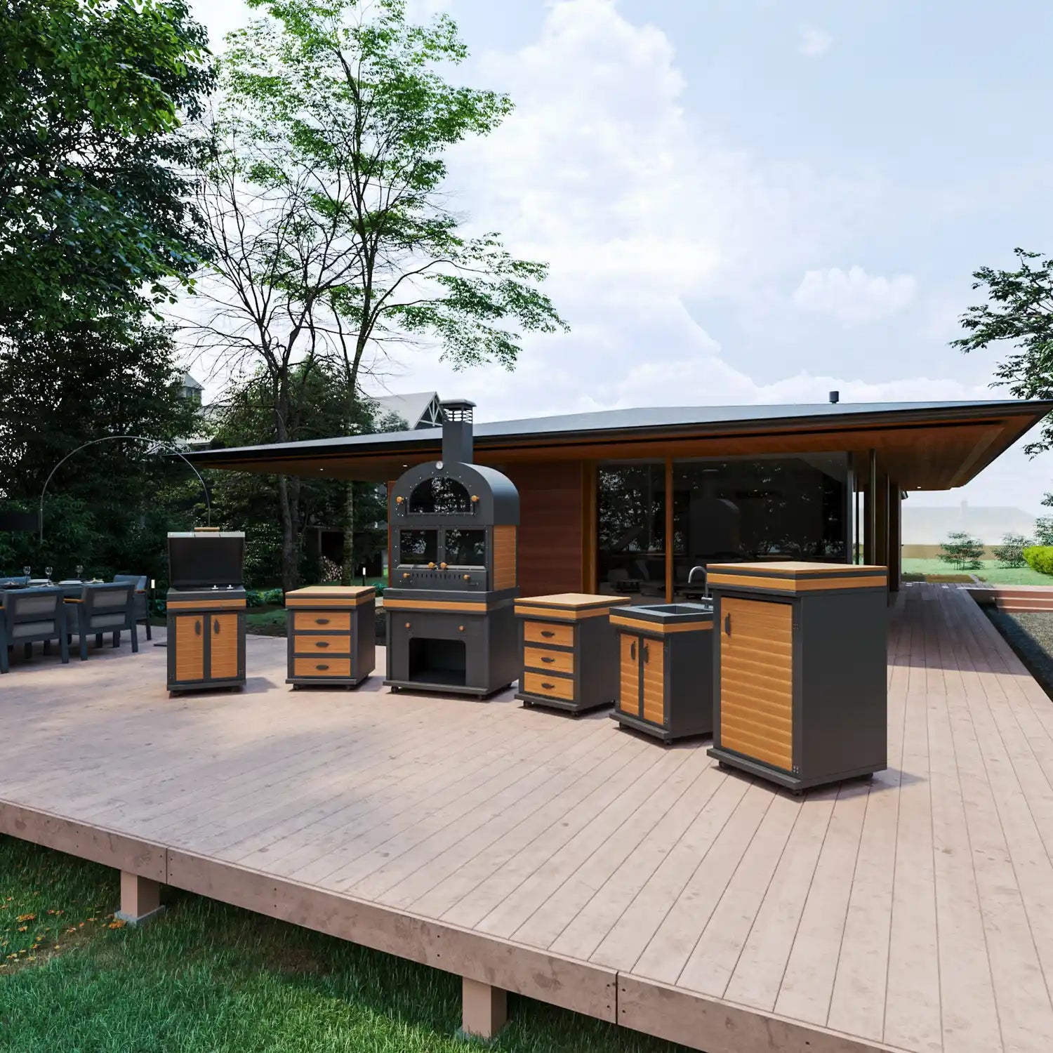 Barbekü Feniks Long Plus Teak