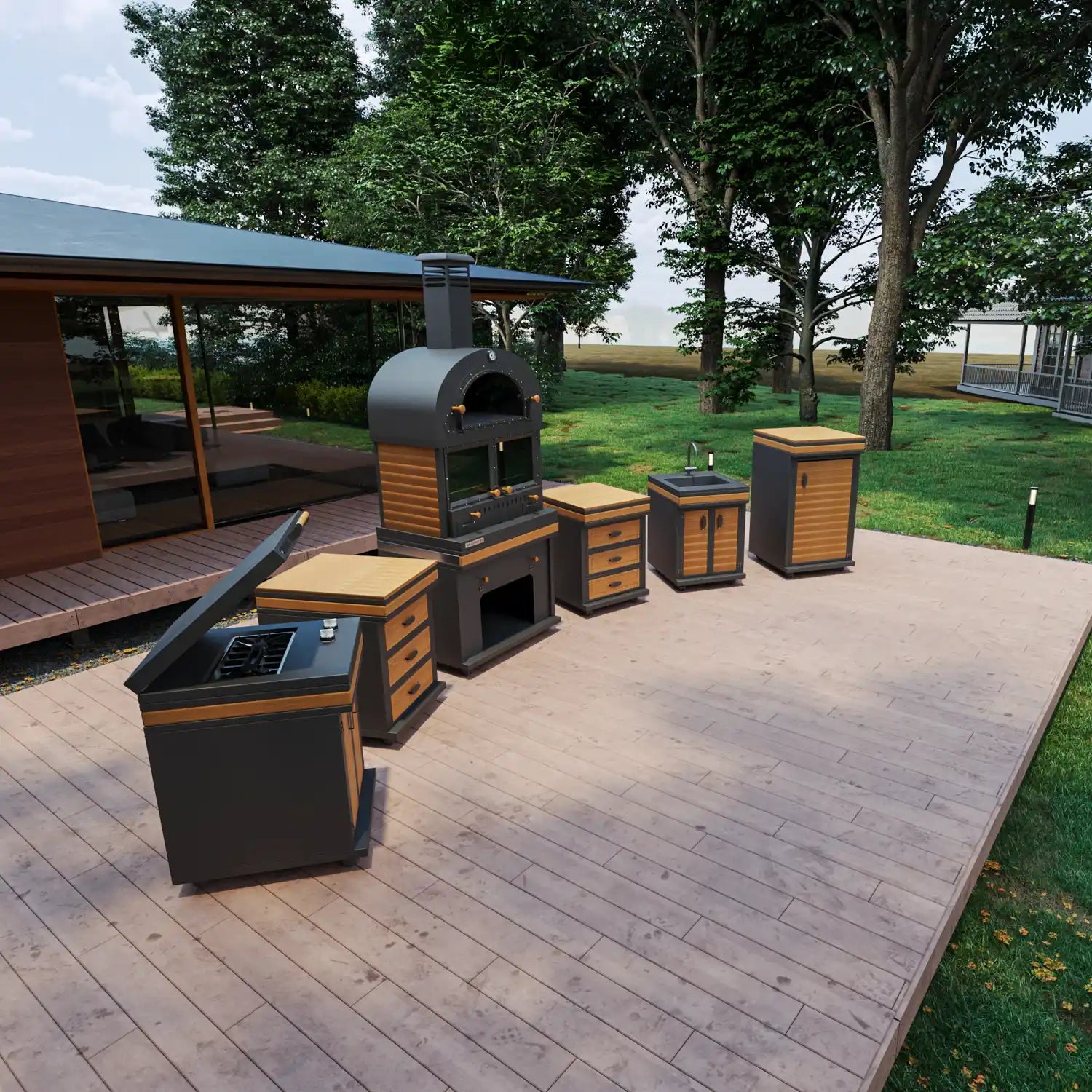 Barbekü Feniks Long Plus Teak