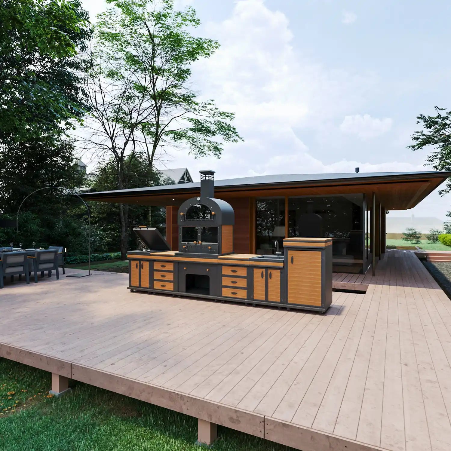 Barbekü Feniks Long Plus Teak