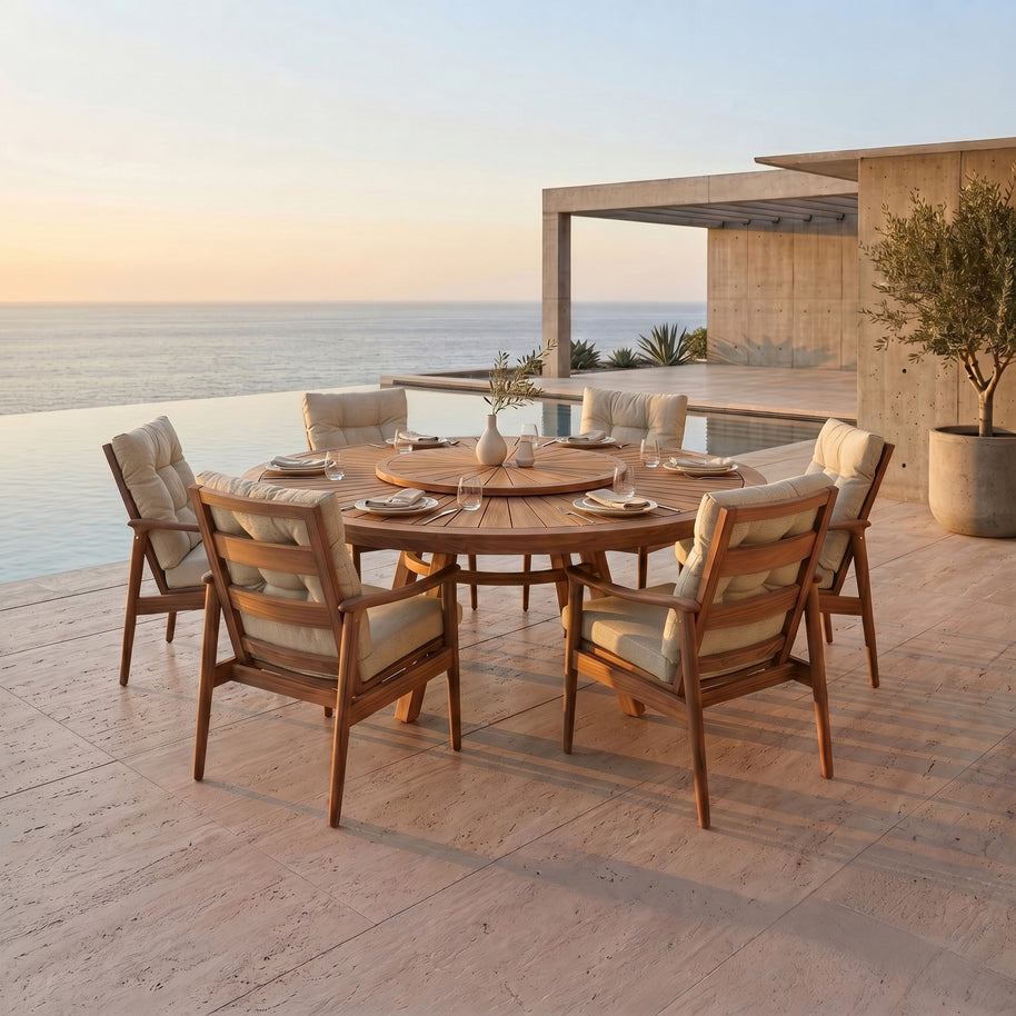 Çarkıfelek Teak Bahçe Masa Takımı