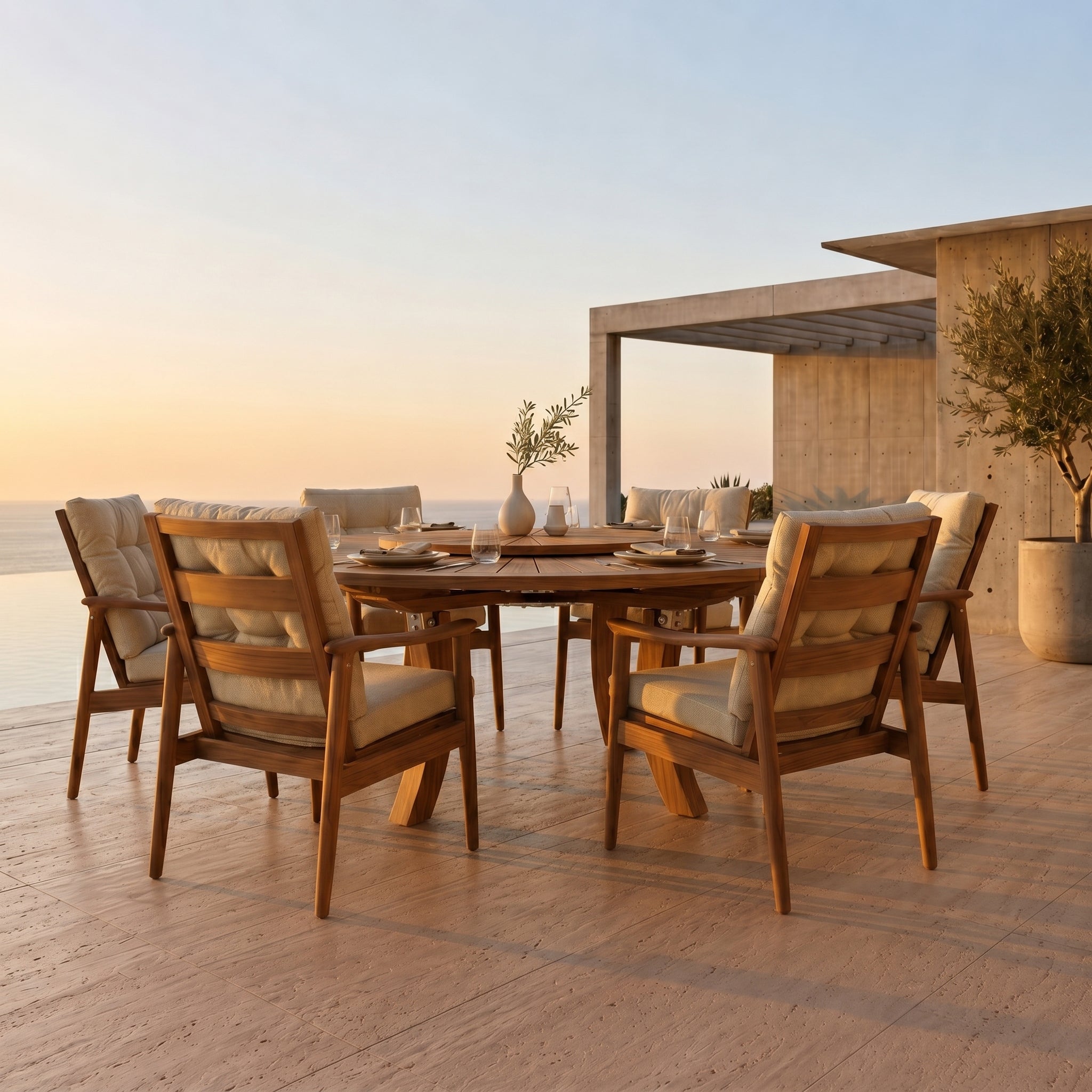Çarkıfelek Teak Bahçe Masa Takımı